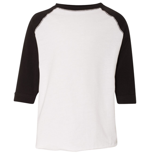 Toddler Fine Jersey T-Shirt in White/Black — Front view