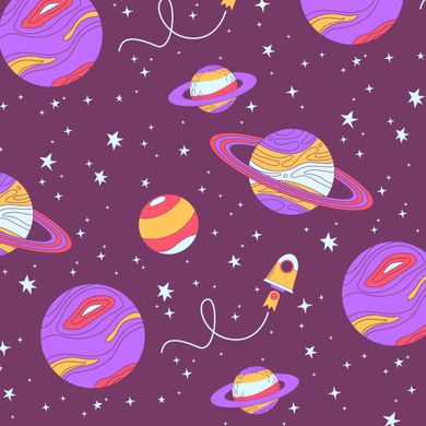 Retro Galaxy Spaceship Button