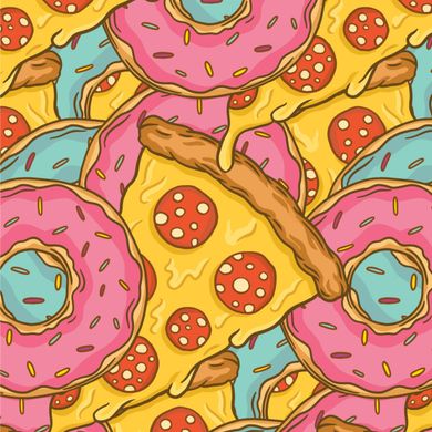 Pizza And Donuts Fast Food Women's Dry Zone Grid Polo