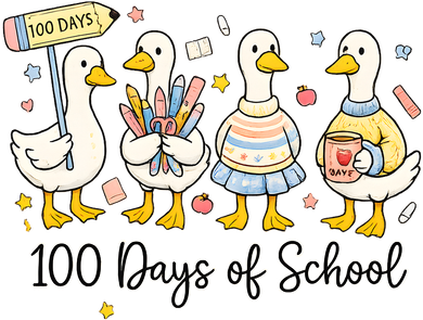 100 Days Of School Ducks Cute Goose Teacher 100th Day Bucket Hat