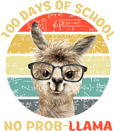 100 Day Of School No Probllama Llama Alpaca Math Nerd Cool Gift Hoodie