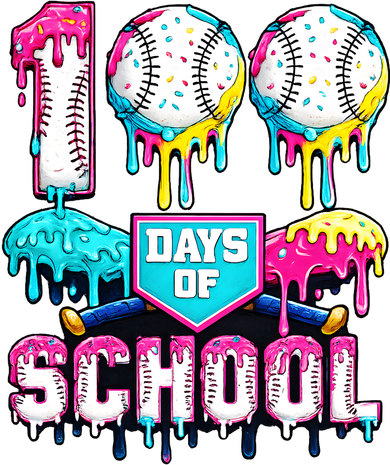 100 Days Of School 100th Day Ice Cream Drip Baseball Mousepad