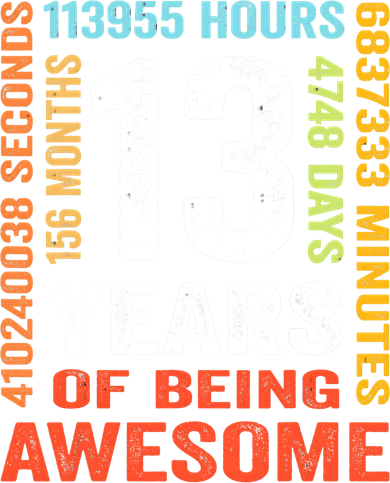13 Years Old 13th Birthday Gift Vintage 156 Month Boy Girl Golf Towel