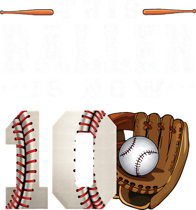 10 Years This Baller Is Now 10 Baseball 10th Birthday Kids Sweatshirt