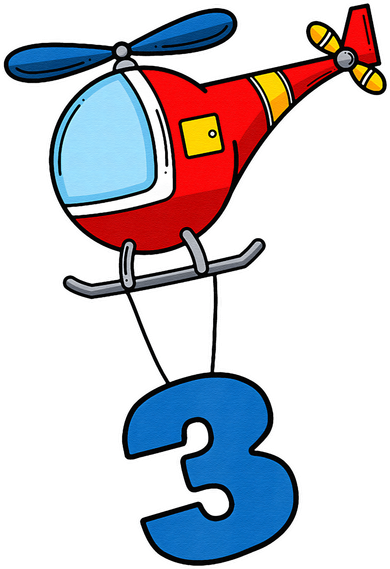 3rd Birthday Gift For A Boy I Funny Helicopter Kids T-Shirt