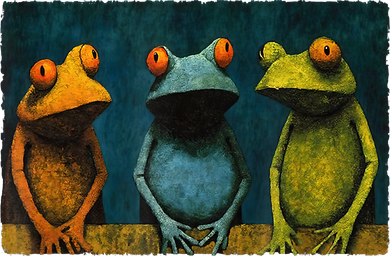 3 Cute Funny Frogs Men, Women, Frog Lovers Coaster