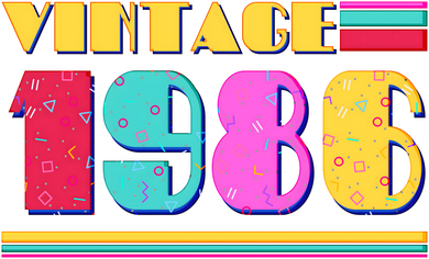 40th Birthday Vintage 1986 1980s Colors  Baby Bodysuit