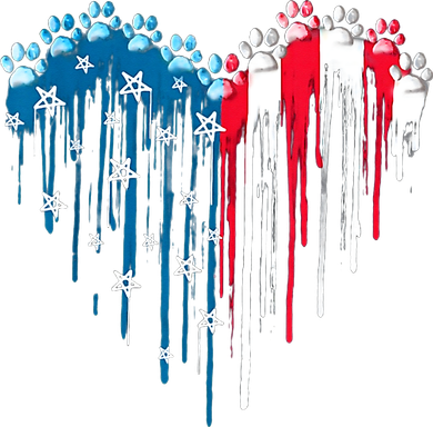 4th Of July Dog Paw Heart American Flag Women's Tank Top
