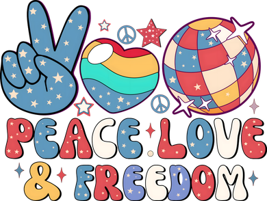 4th Of July Retro Peace Love & Freedom Gift Tote Bag