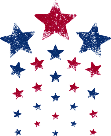 4th of July  Cute USA Patriotic Stars Button