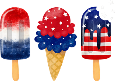 4th of July Popsicle American Flag Patriotic Summer Boy Girl Kids Long Sleeve Shirt