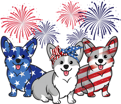 4th Of July American Flag Corgi Patriotic Dog Women's Tank Top