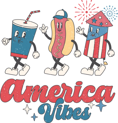 4th Of July America Vibes Hotdog Fireworks Food Retro Women's Sweatshirt