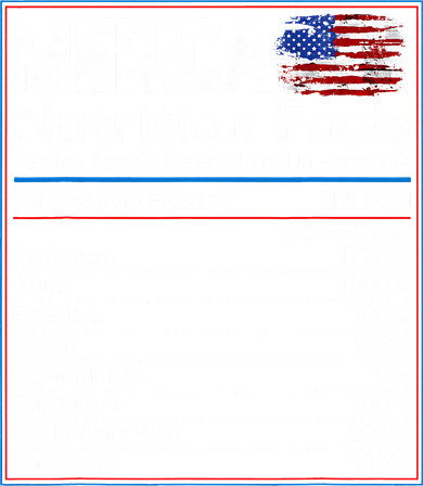 4th of July Proud American Merica Nutrition Facts Kids T-Shirt