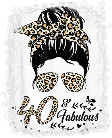 40 Years Old Fabulous Messy Bun Leopard 40th Birthday Women's Sweatshirt