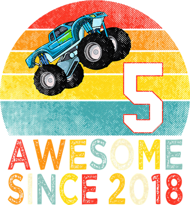 5th Birthday Monster Truck Lover 5 Years Old Vintage Retro Coffee Mug