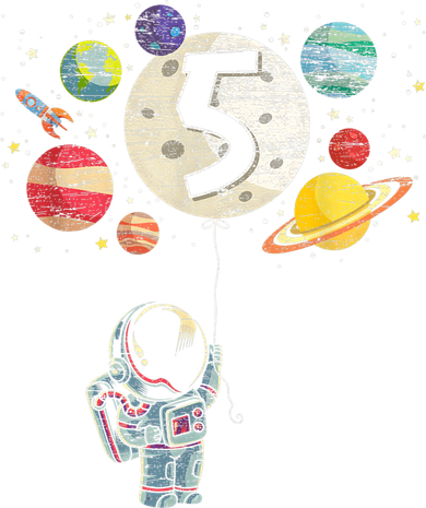 5 Years Old Birthday Boy Gifts Astronaut 5th Birthday Toddler T-Shirt