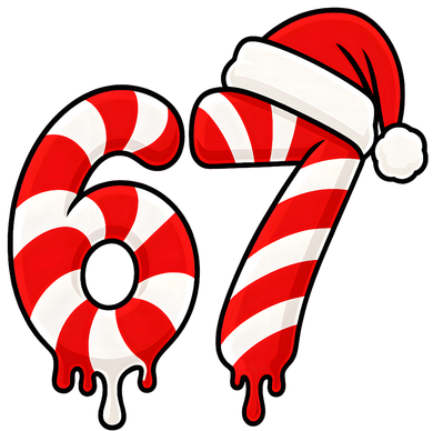 67 Christmas Candy Cane Number Sixty Seven Santa  Backpack