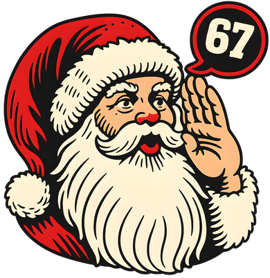 67 Christmas Six Seven Meme Brainrot Santa Claus Backpack