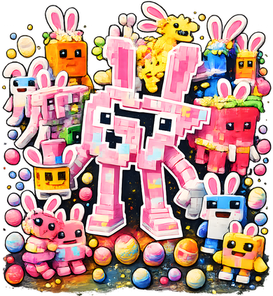 6-7 Easter Bunny Brainrot Funny 67 Meme Santa Hat