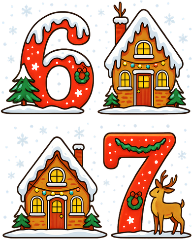 67 Funny Christmas Six Seven Ugly Sweater 6-7 Tank Top