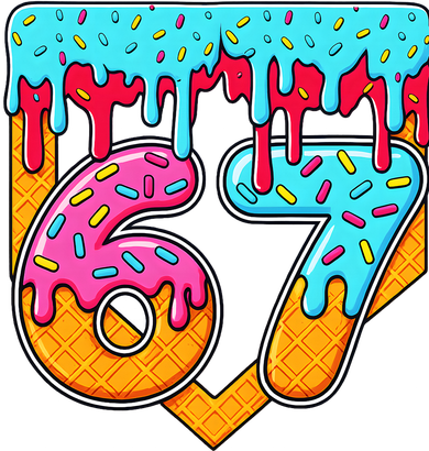 67 Ice Cream Drip Home Plate Baseball Six Seven Doggie Tank
