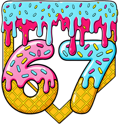 67 Ice Cream Drip Meme Six Seven Gen Alpha Slang Hoodie