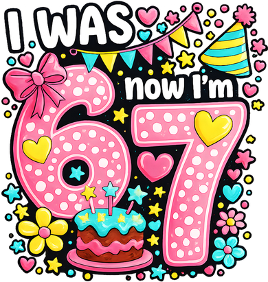 67 Meme 7th Birthday I Was 6 Now I'm 7 Bucket Hat