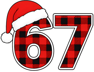 67 Meme Funny Christmas Red Plaid Xmas Slang Mousepad