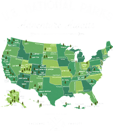 63 National Parks Map US Park Retro Vintage Camping Hiking Women's Tank Top