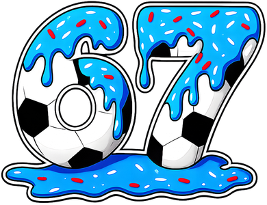 67 Soccer Melting Ice Cream Drip 6-7 Meme Baby Bodysuit