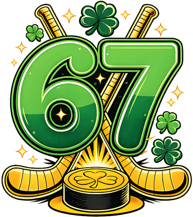 67 St Patricks Day Hockey Clover 6-7 Meme Coaster
