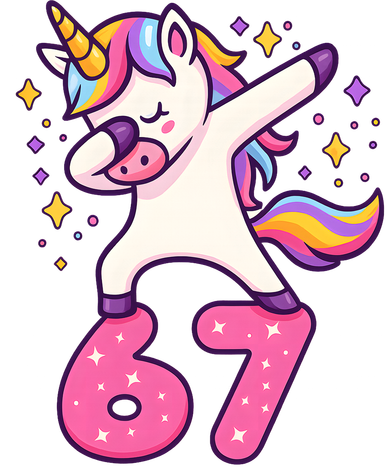 67 Unicorn Six Seven 6-7 Meme Brainrot Kids T-Shirt
