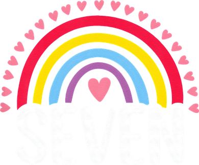 7th Birthday Gift Rainbow Fan 7 Years Olds 7 Bday Cute Button