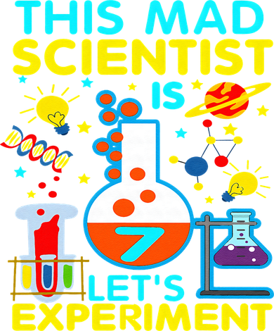 7th Birthday Gift This Mad Scientist Is 7 Let's Experiment Women's Long Sleeve Shirt