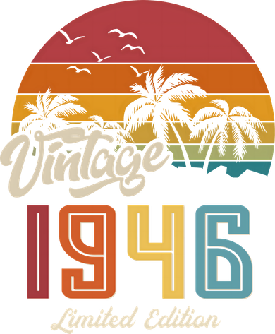 80th Birthday Retro Vintage 1946 Tropical Palm Trees Hoodie