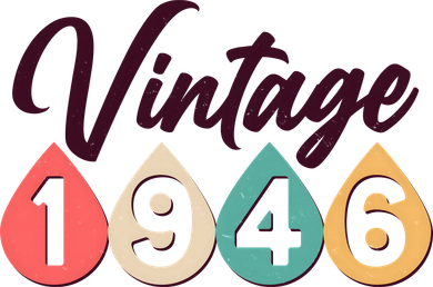 80th Birthday Vintage 1946 Retro Teardrop Design  Hoodie