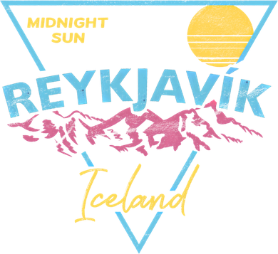80's Reykjavik Iceland Gift Cute Gift Midnight Sun Coaster