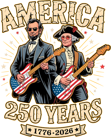 America 250 Years 1776-2026 Funny Lincoln Washington Rock And Roll Toddler T-Shirt