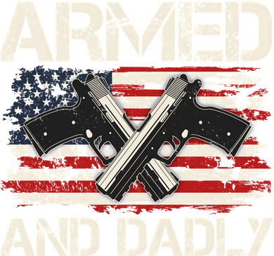 Armed And Dadly Armed And Deadly Daddy Dad Distressed USA American Flag Coaster