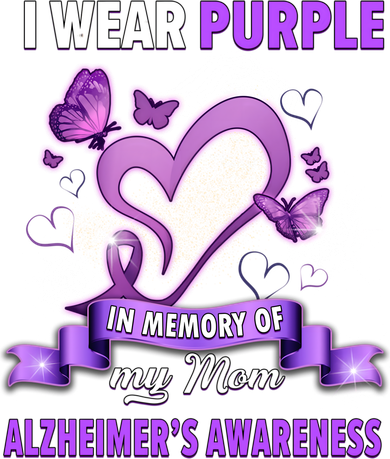Alzheimer's Awareness Gift I Wear Purple In Memory Of My Mom Gift Button