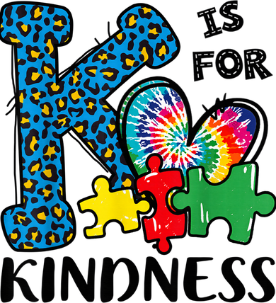 Autism Awareness K Is For Kindness Puzzle Piece Be Kind Women's Hoodie