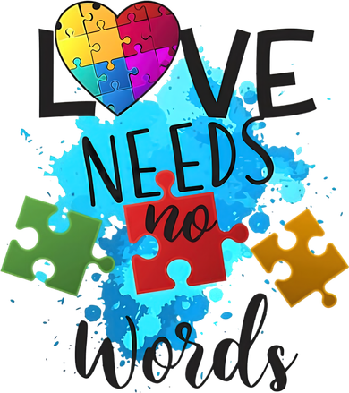 Autism Awareness Love Needs No Words In April We Wear Blue Cute Gift Doggie Tank
