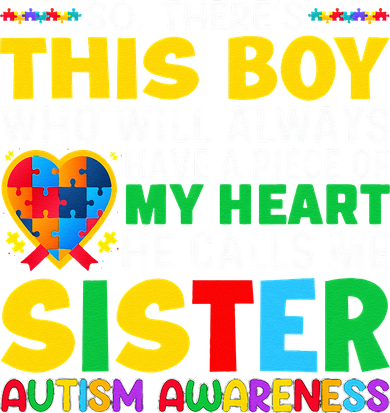Autism Awareness Support Autistic Brother By Sister Toddler Sweatshirt