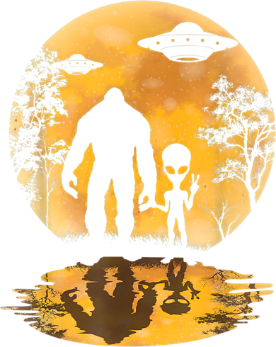 Alien Bigfoot Moon Sasquatch UFO Extraterrestrial Men Women Bucket Hat