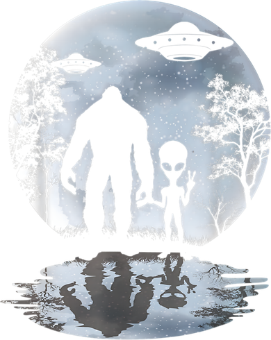 Alien Bigfoot Moon Sasquatch UFO Extraterrestrial Men Women Bucket Hat