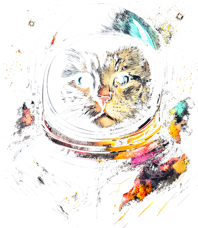 Astronaut Cat Or Funny Space Cat On Galaxy Cat Lover Day Kids Long Sleeve Shirt