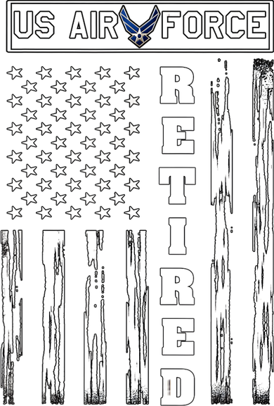AIR FORCE Retired - Distressed American Flag Tee Tote Bag