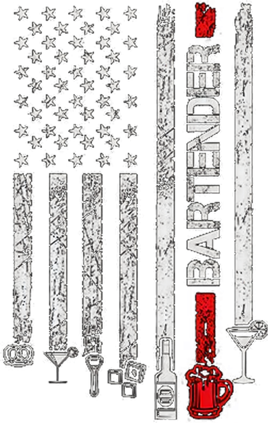 American Flag With Bartender Cool Gift For Women Men Father Baby Bodysuit