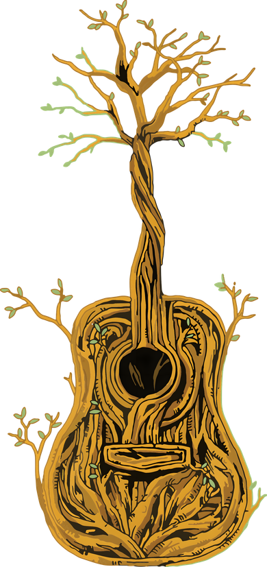 Acoustic Guitar Tree Of Life Guitar Player Nature Guitarist Toddler T-Shirt